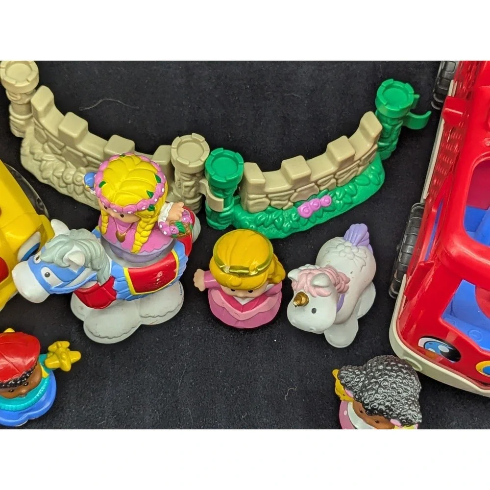 Lot of Mattel Fisher-Price Little People Fire Truck Concrete Mixer Car Princess